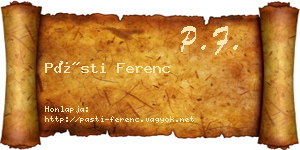Pásti Ferenc névjegykártya