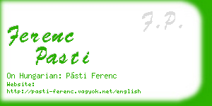 ferenc pasti business card