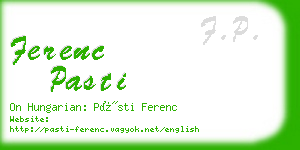 ferenc pasti business card